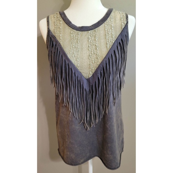 Cowgirl Legend Tops - Cowgirl Legend Fringe & Lace Tank